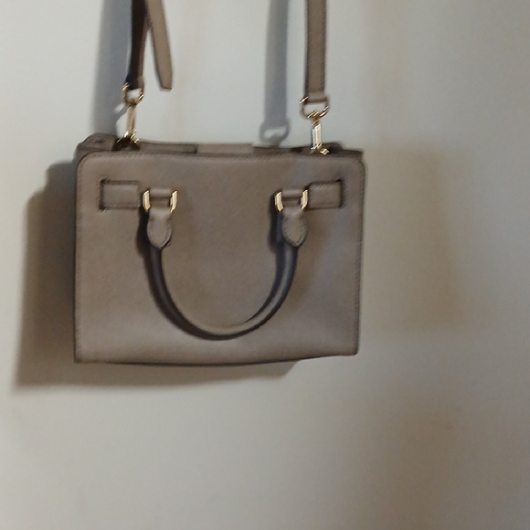 Michael Kors Taupe Saffiano Leather Satchel with Gold Hardware - Picture 3 of 3